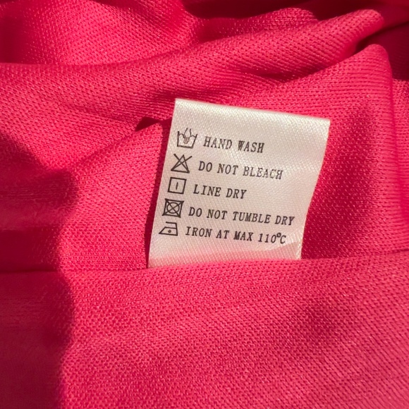 A361  Nancy Modern Romance Hot Pink Textured Midi Dress Tulle Overlay  NWT S - Picture 7 of 8